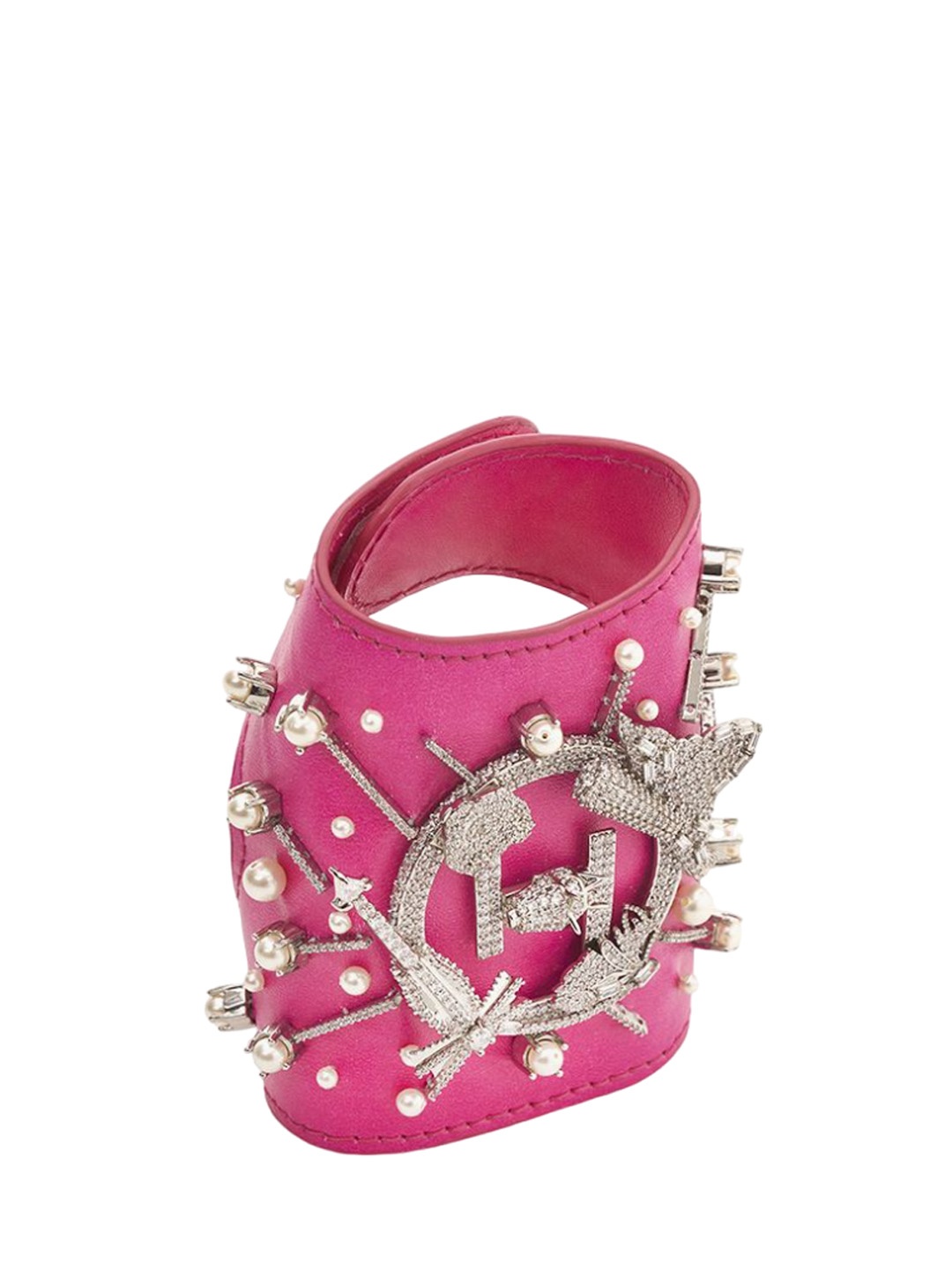 

Outhouse Women Leather Fingerless Gloves, Pink