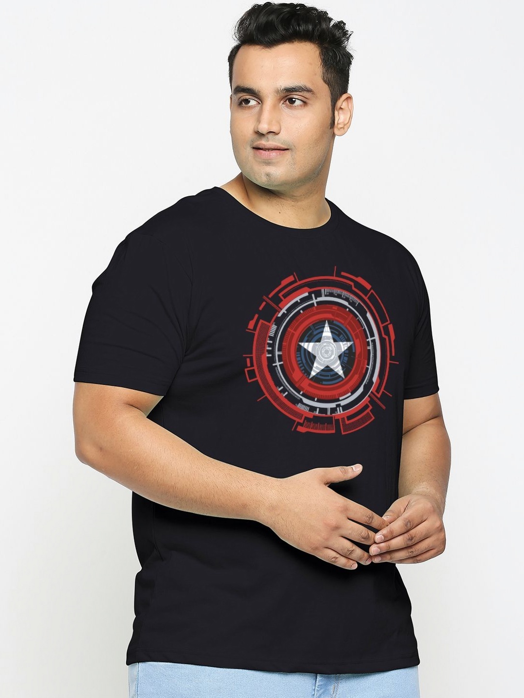 

Wear Your Opinion Men Plus Size Graphic Printed T-shirt, Black