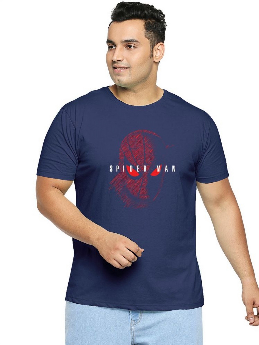 

Wear Your Opinion Plus Size Graphic Printed Round Neck Cotton T-Shirt, Blue