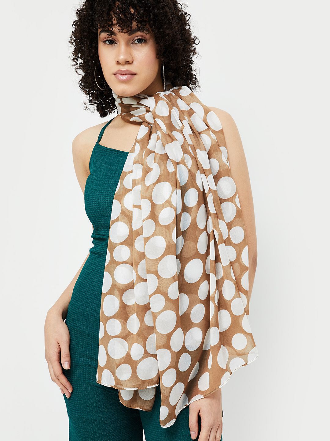 

Ginger by Lifestyle Women Printed Stole, Brown