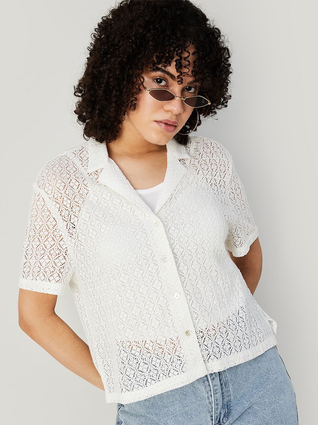 

Ginger by Lifestyle Cotton Shirt Style Top, Off white