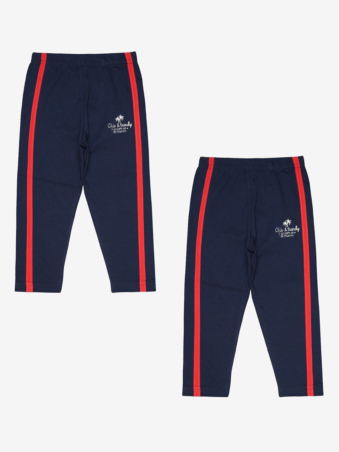 

Bodycare Boys Pack Of 2 Printed Mid Rise Track Pants, Navy blue