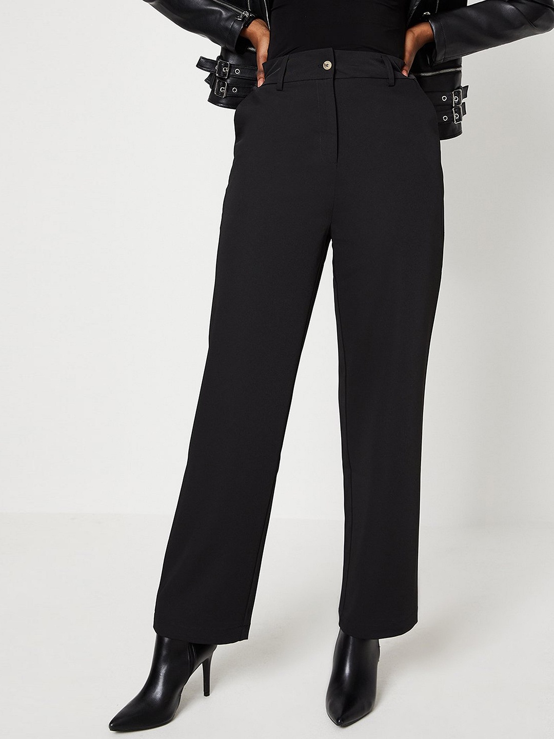 

DOROTHY PERKINS Women Regular Fit Trousers, Black