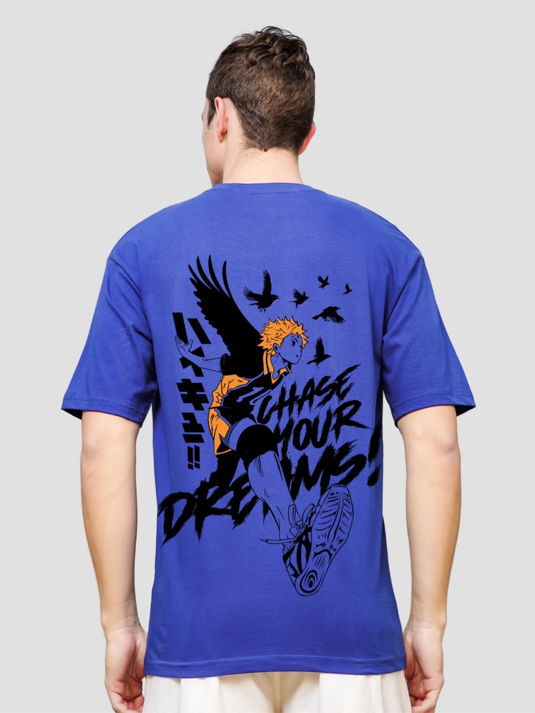 

ADRO Men Printed Applique T-shirt, Blue