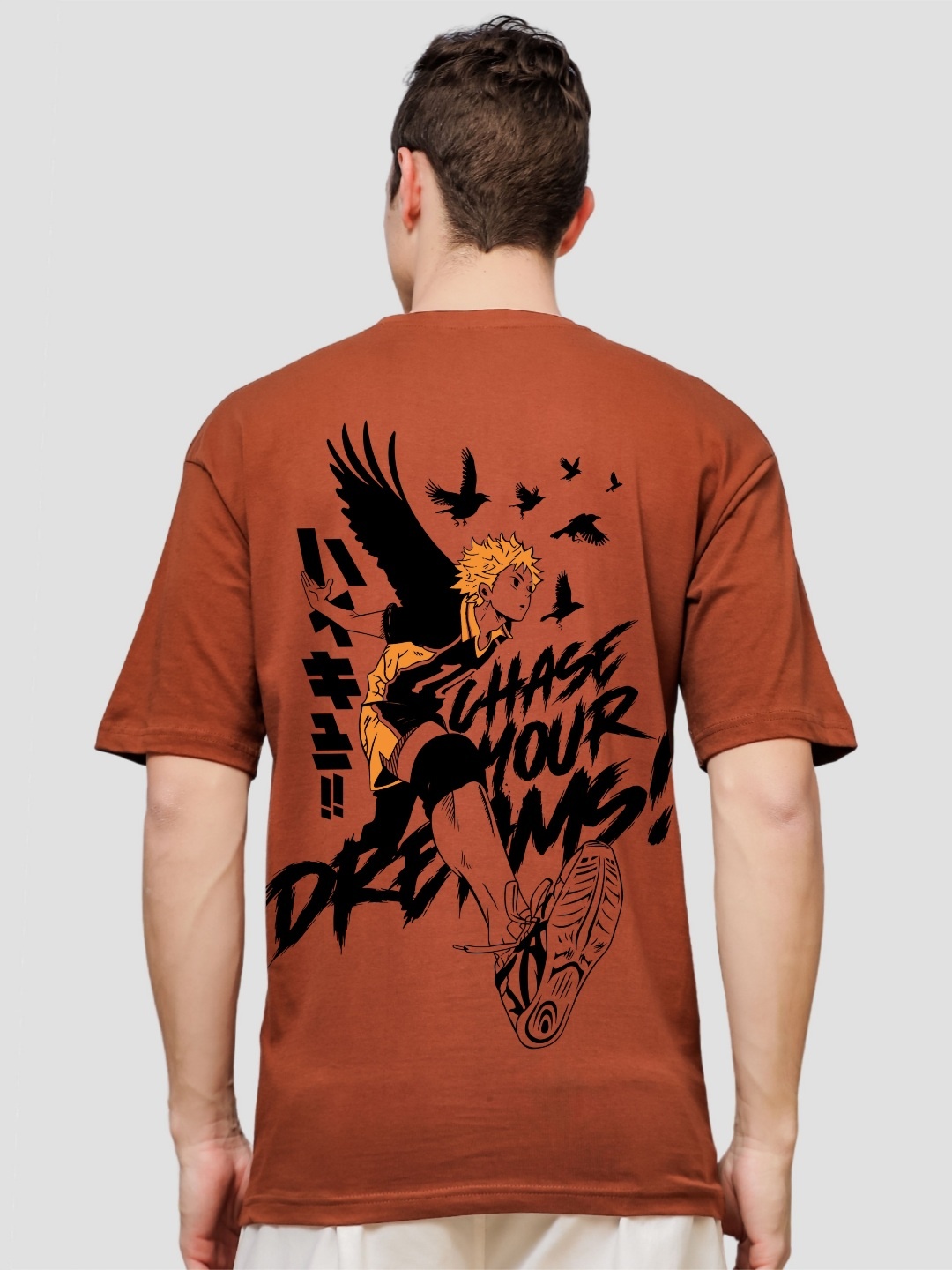 

ADRO Men Printed Applique T-shirt, Brown