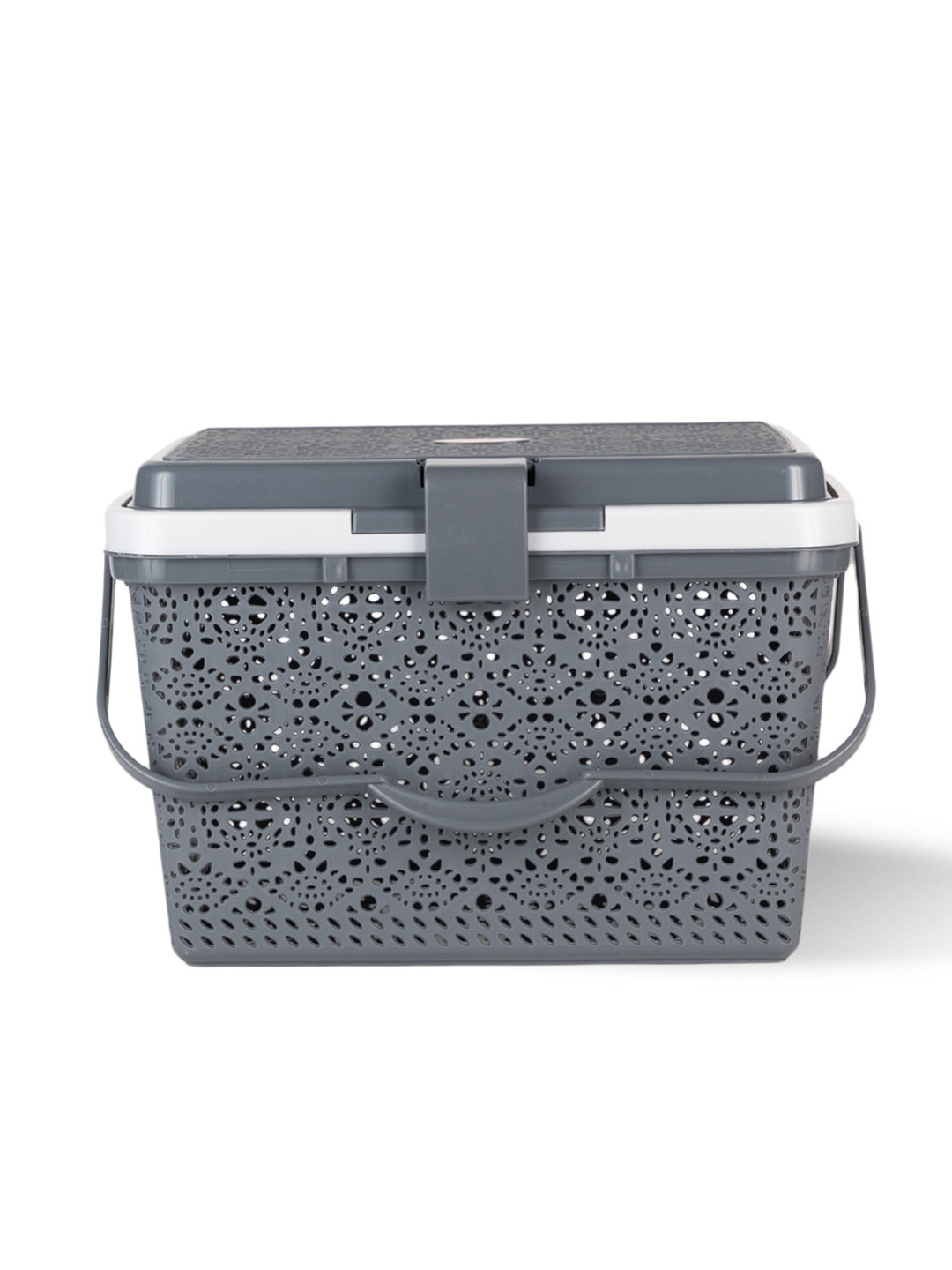 

Nayasa Grey Multipurpose Organizer Basket with Lid