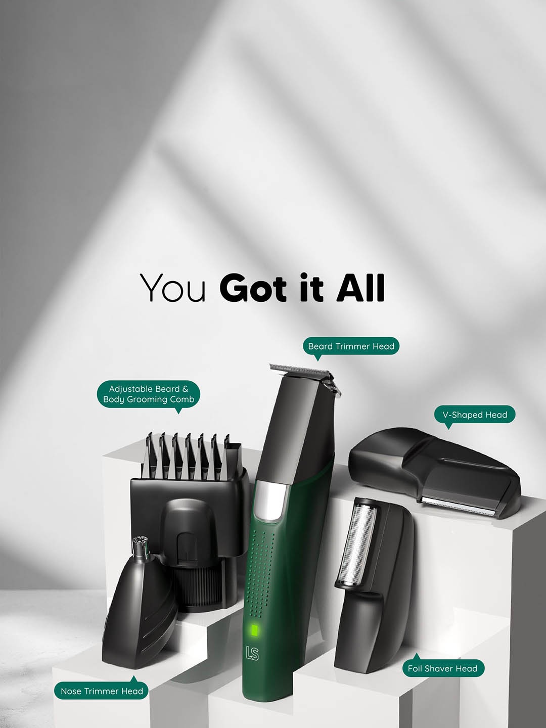 

LetsShave All In One Head Face Body Balls & Feet Groomer Multipurpose Trimmer, Black