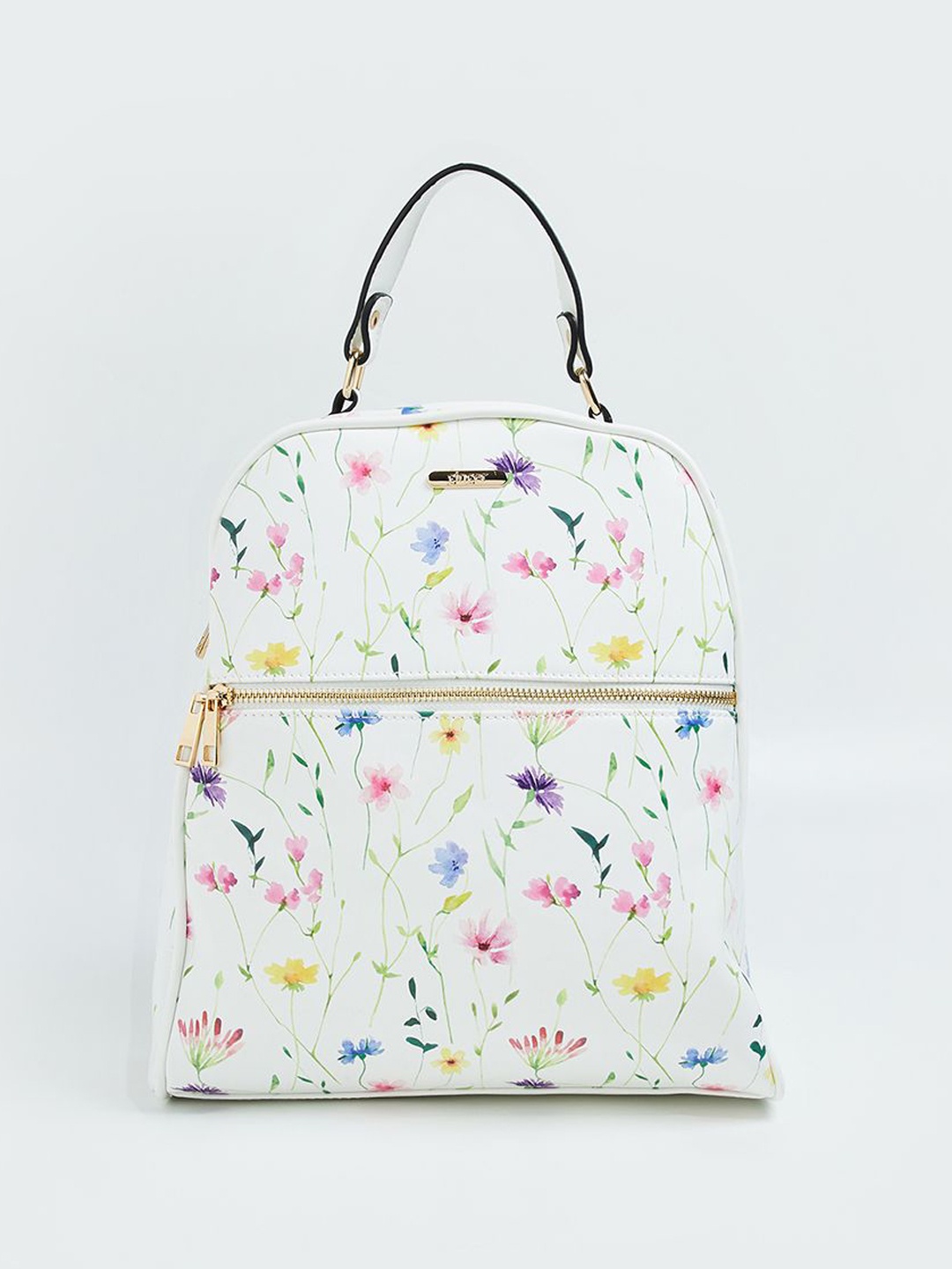 

Ginger by Lifestyle Floral Printed PU Oversized Bucket Satchel, White