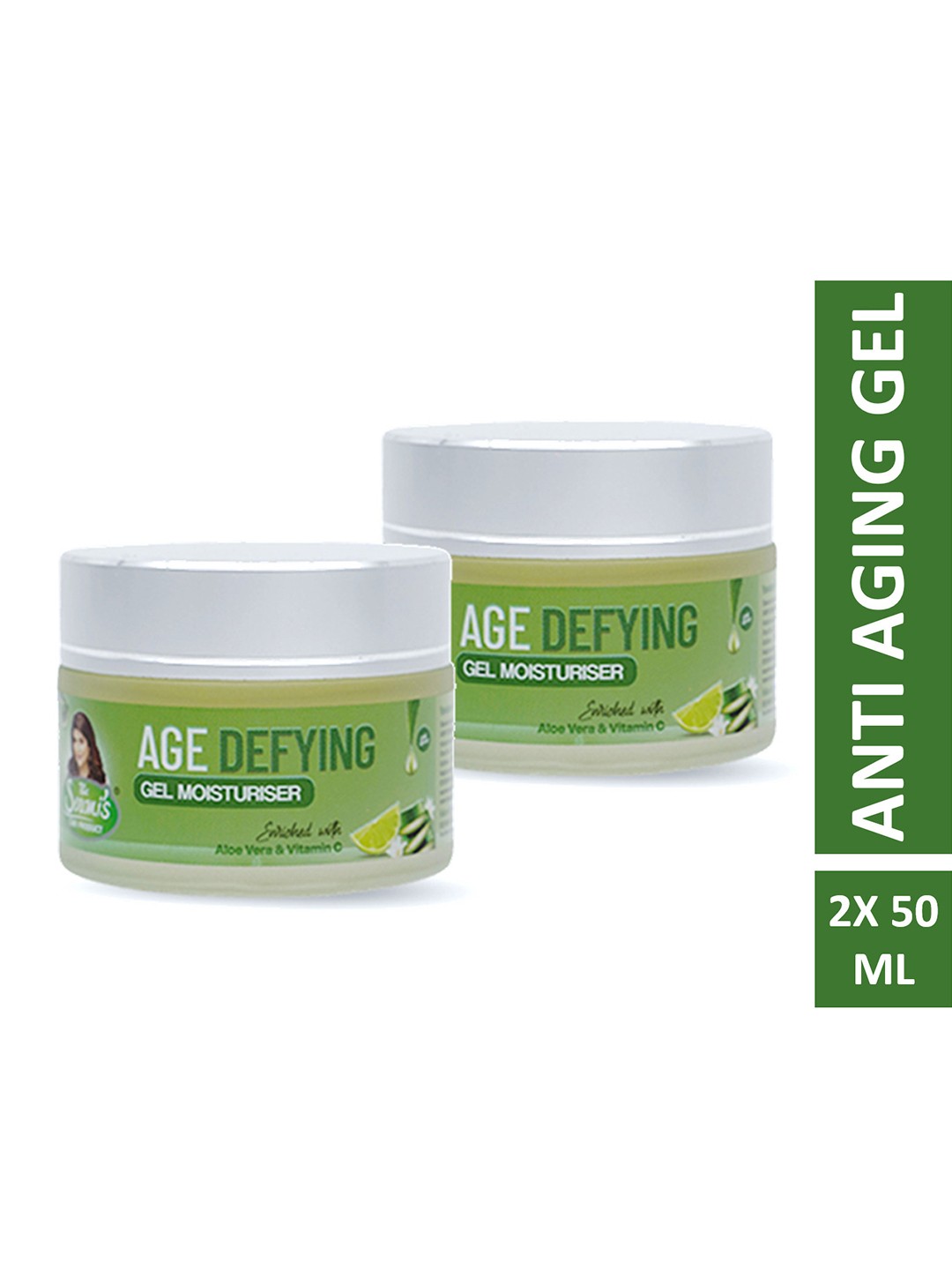 

THE SOUMI'S CAN PRODUCT Set Of 2 Age Defying Gel Moisturizer - 50ml Each, Green