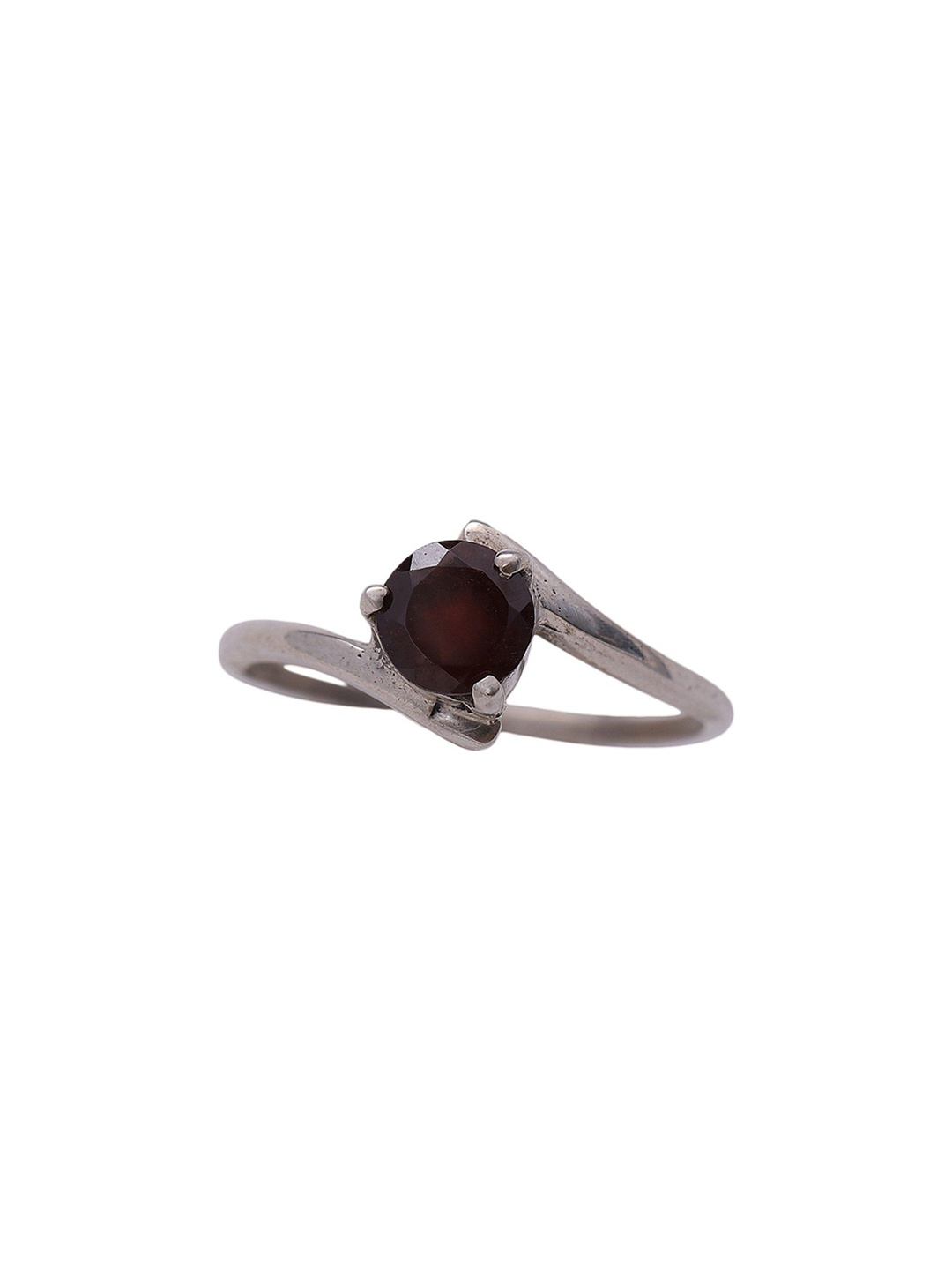 

Exotic India Sterling Silver Quartz Gemstone-Studded Finger Ring