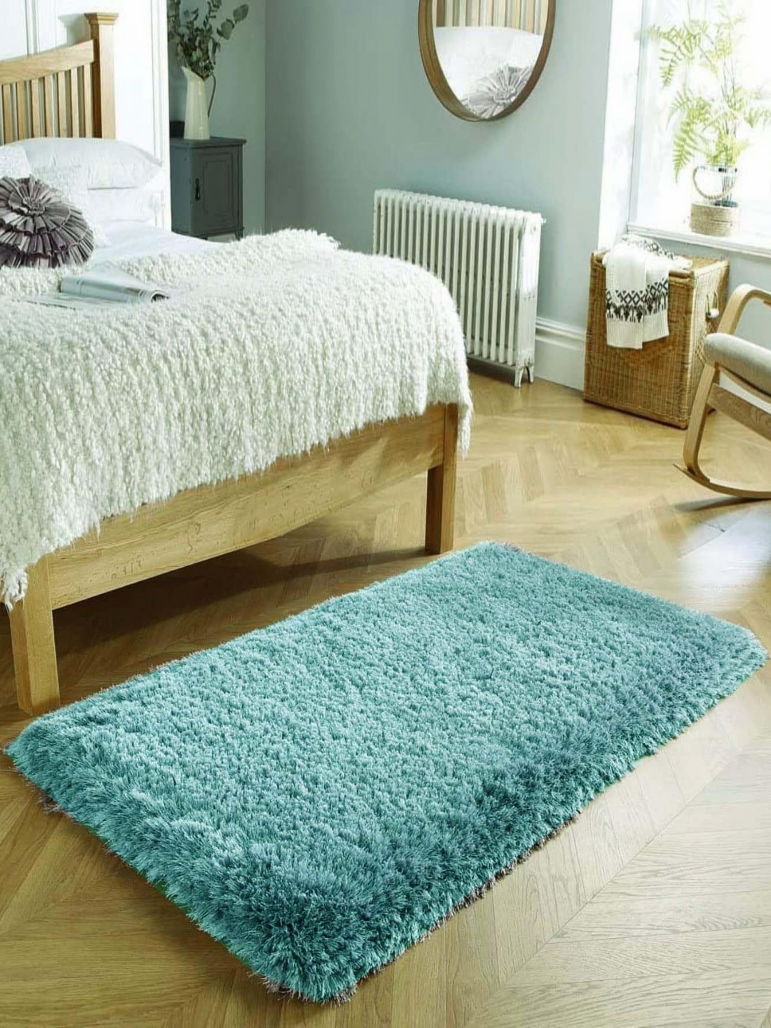 

IMRA CARPET Blue Rectangular Shaggy Carpet