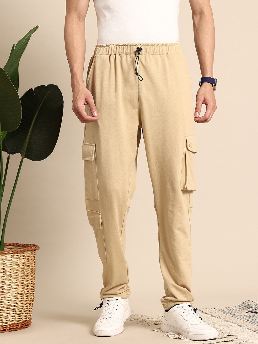 

Mast & Harbour Cargo-Style Joggers, Beige