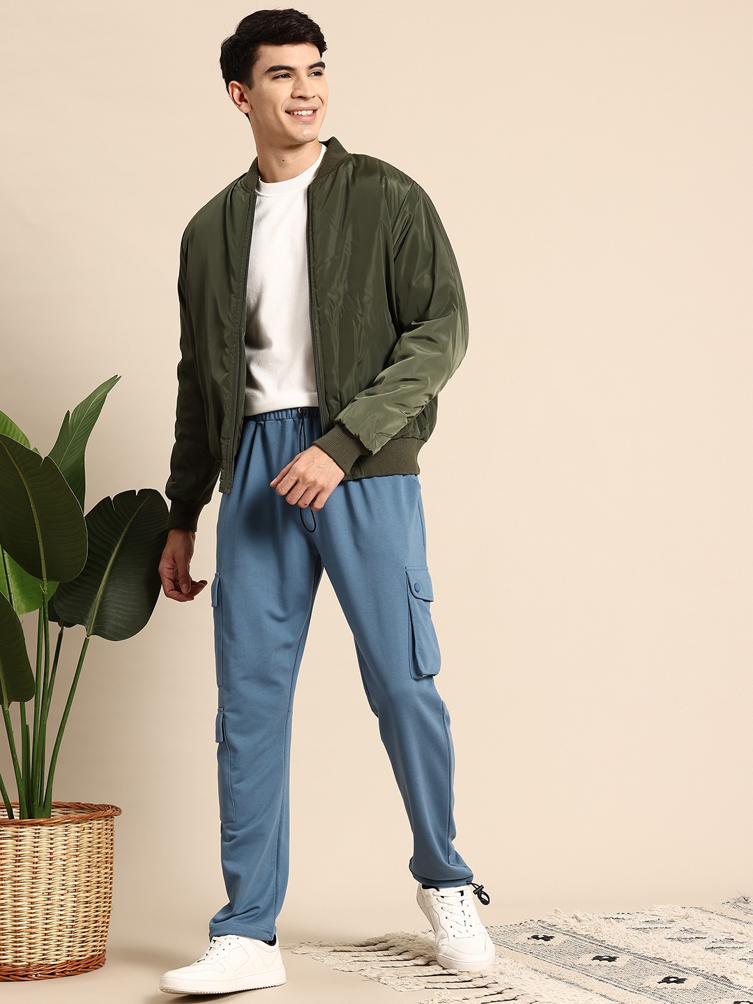 

Mast & Harbour Cargo-Style Joggers, Blue