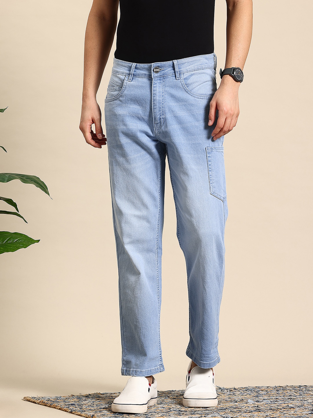 

Mast & Harbour Men Stretchable Regular Fit Jeans, Blue