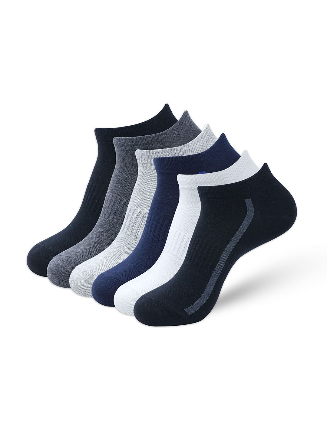 

Balenzia Men Pack Of 6 Low Cut Ankle Length Socks, Black