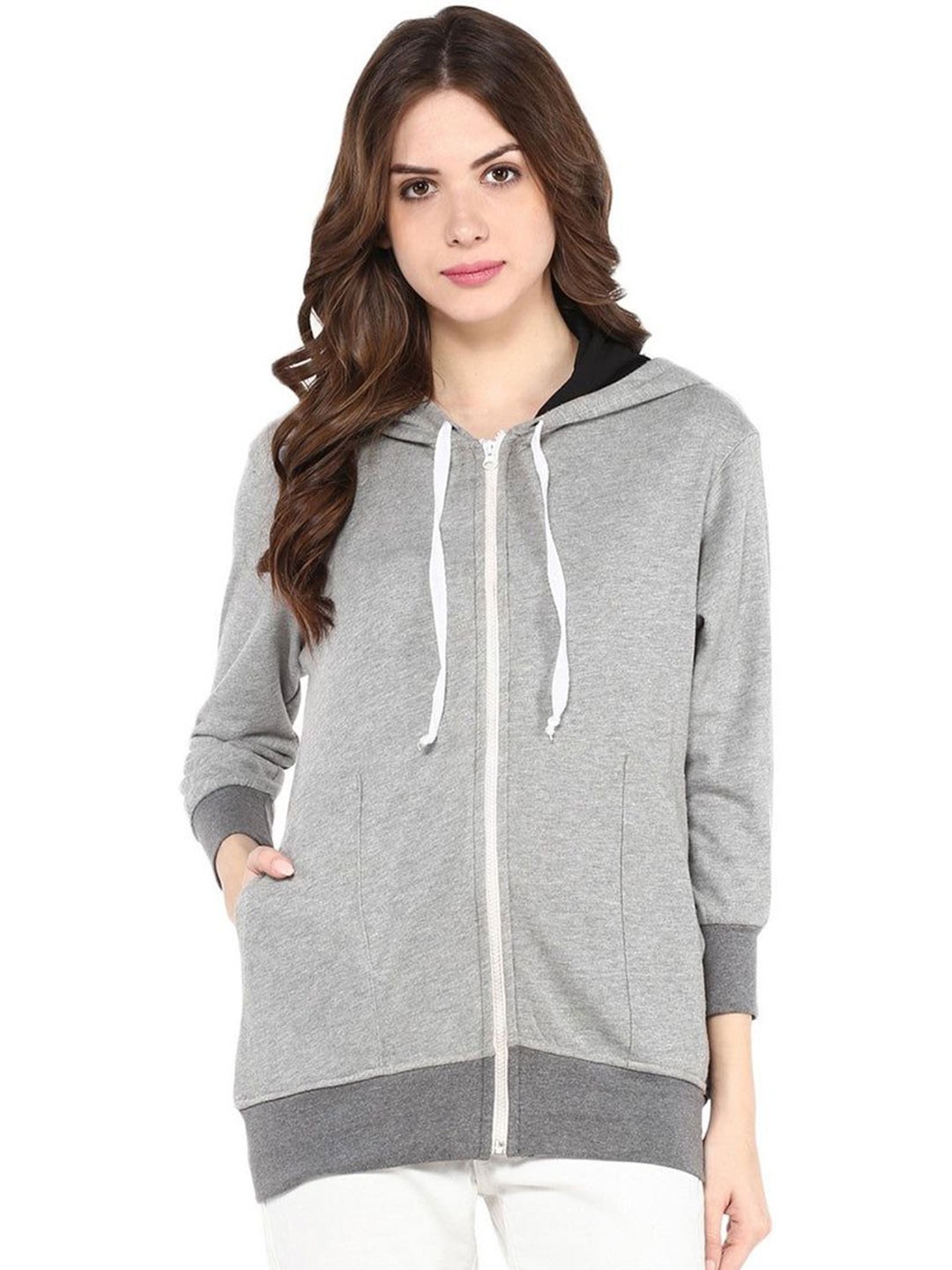 

Pannkh Women Hooded Sweatshirt, Grey