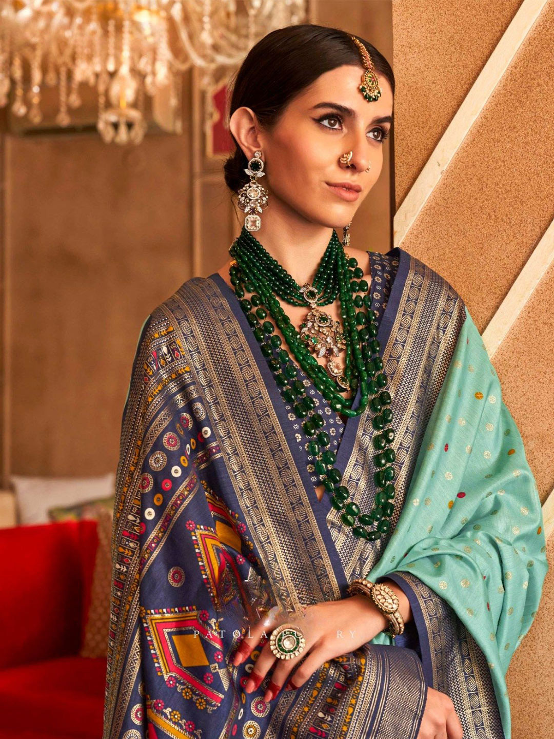 

MySilkLove Woven Design Zari Patola Saree, Blue