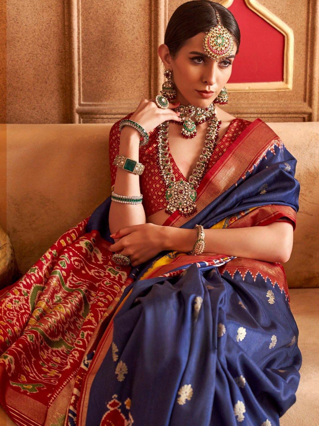 

MySilkLove Woven Design Zari Patola Saree, Blue