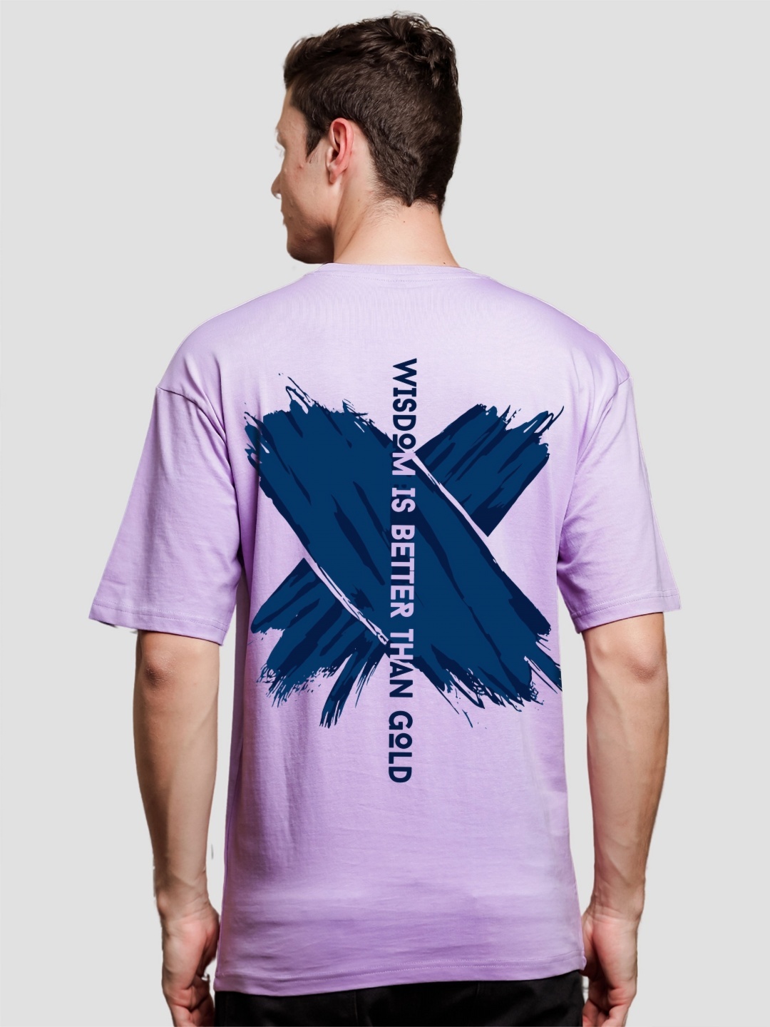 

ADRO Men Typography V-Neck T-shirt, Purple