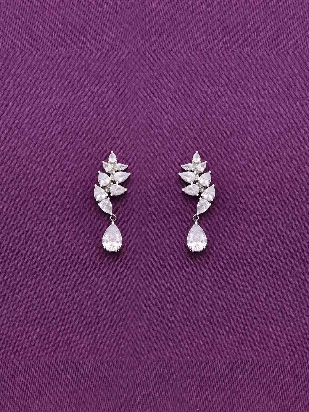 

KAI JEWEL Little Drops Of Crystal 925 Sterling Silver Rhodium-Plated Drop Earrings