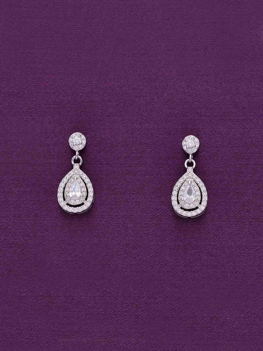 

KAI JEWEL Rhodium-Plated 92.5 Sterling Silver Cubic Zirconia Drop Earrings