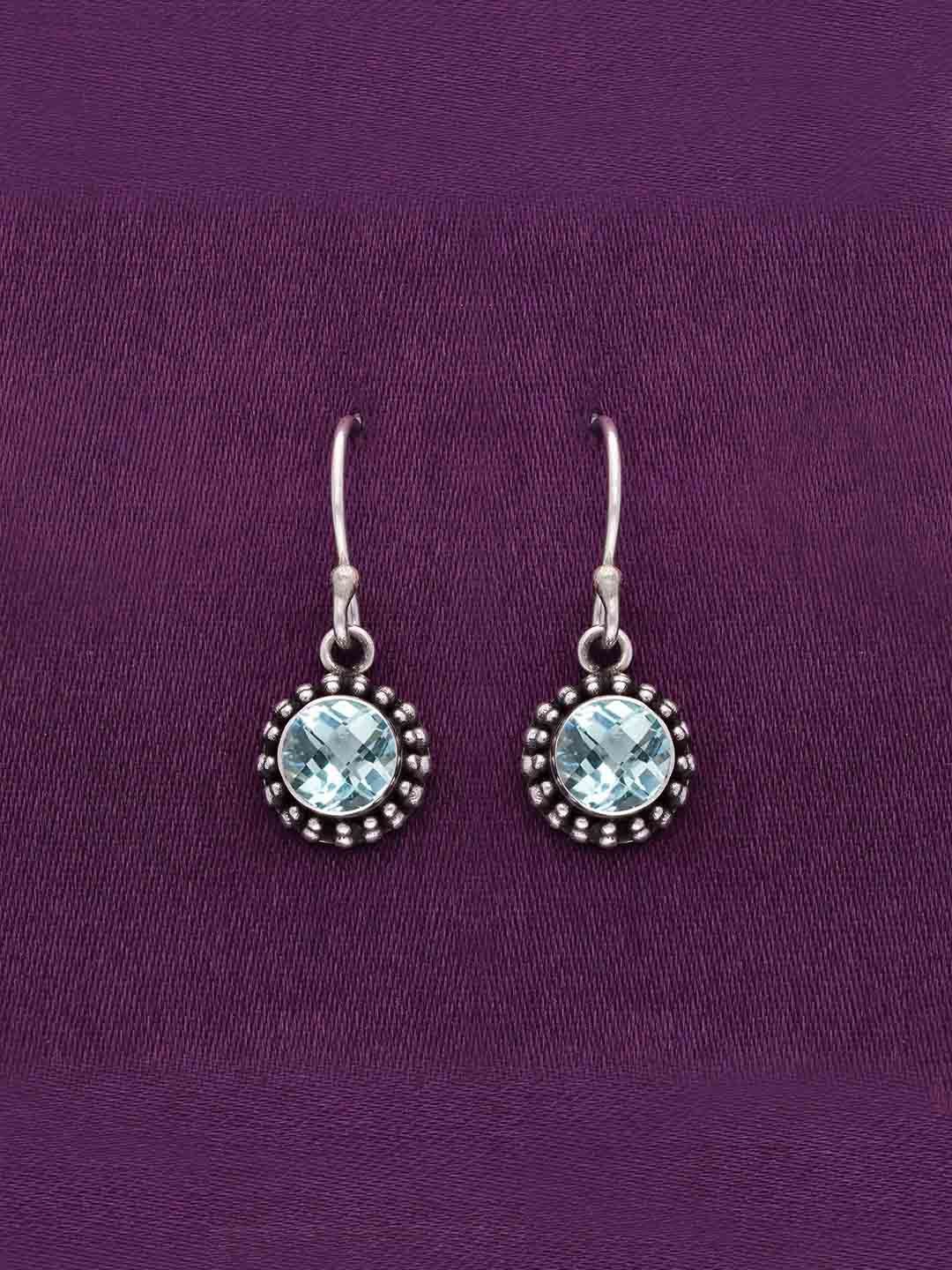 

KAI JEWEL 925 Sterling Silver Rhodium-Plated Cubic Zirconia Studded Drop Earrings