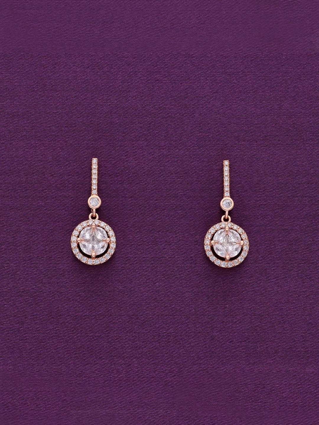 

KAI JEWEL Rose Gold-Plated 92.5 Sterling Silver Crystals Cut Drop Earrings