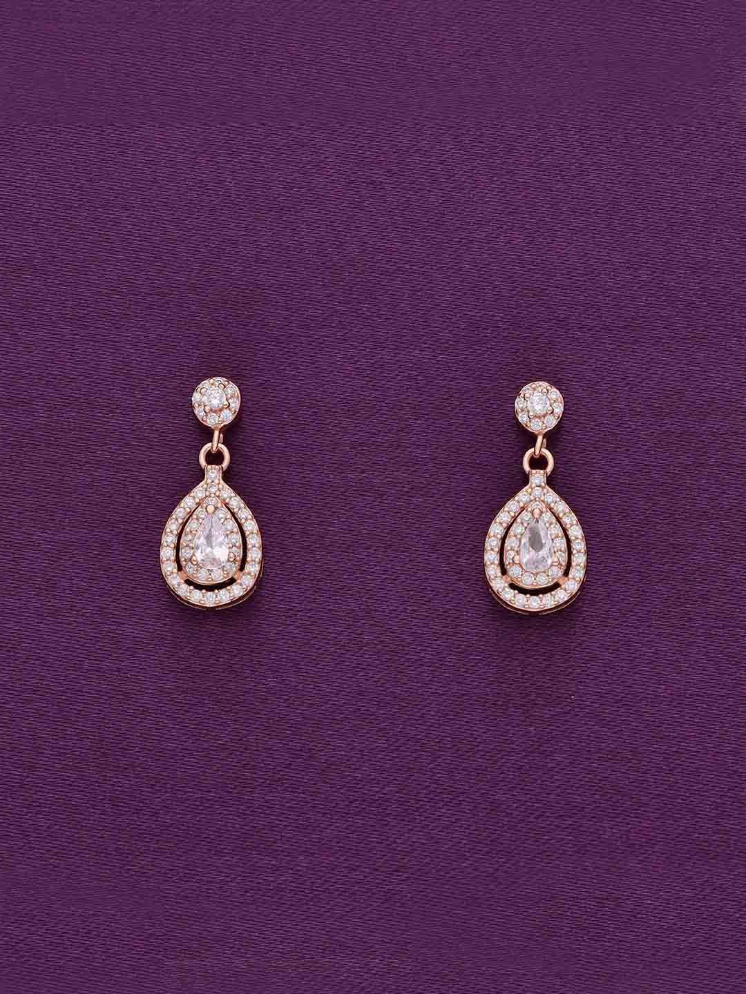 

KAI JEWEL Dazzling Delight 925 Sterling Silver Rose Gold-Plated Drop Earrings