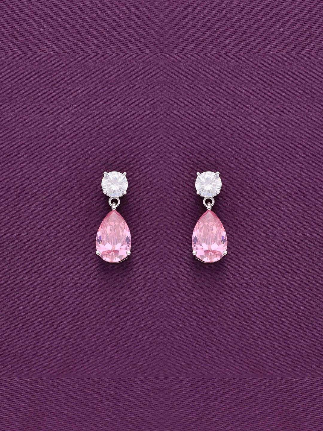 

KAI JEWEL Rhodium-Plated 92.5 Sterling Silver Cubic Zirconia Drop Earrings