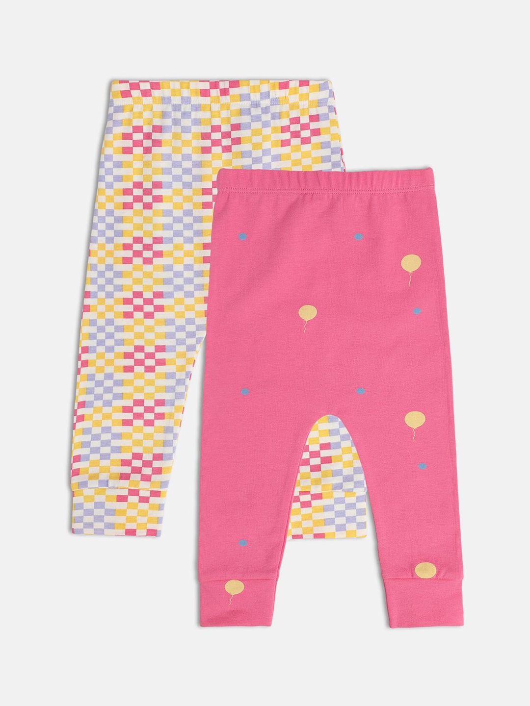 

MINI KLUB Girls Pack Of 2 Printed Ankle-Length Leggings, Pink