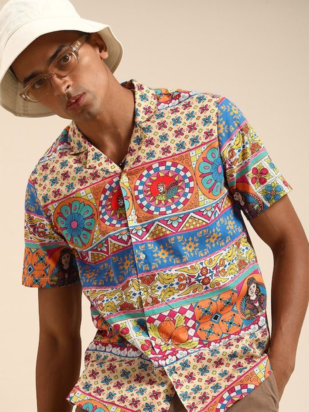

Sangria Printed Pure Cotton Casual Shirts, Blue