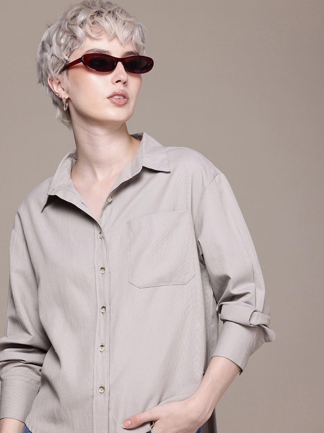 

Roadster Women Casual Shirt, Grey