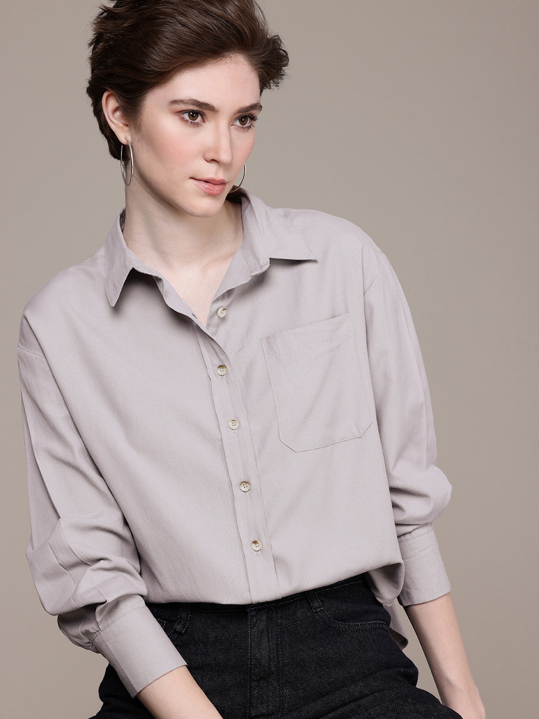 

Roadster Solid Casual Shirt, Taupe