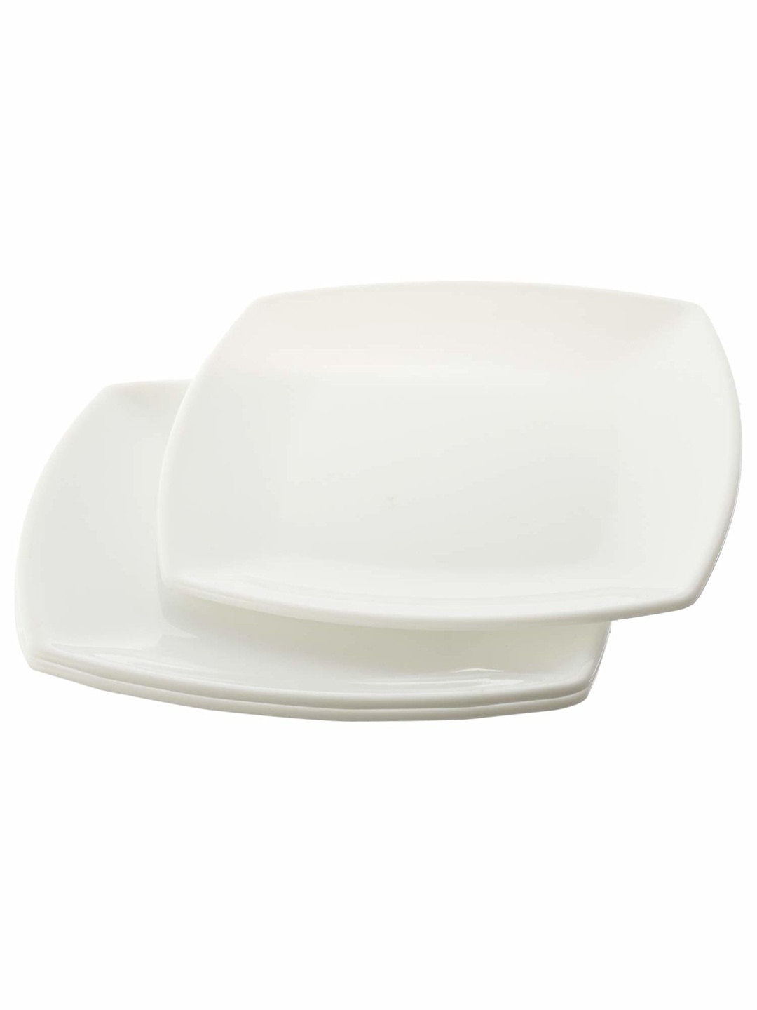 

Kuber Industries White 3 Pieces Matte Square Dishwasher Safe Plates