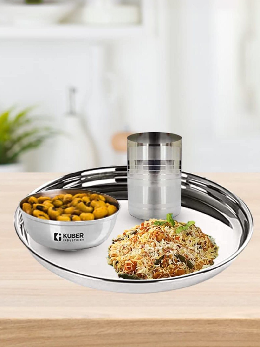 

Kuber Industries Stainless Steel 18 Pieces Dinner Set