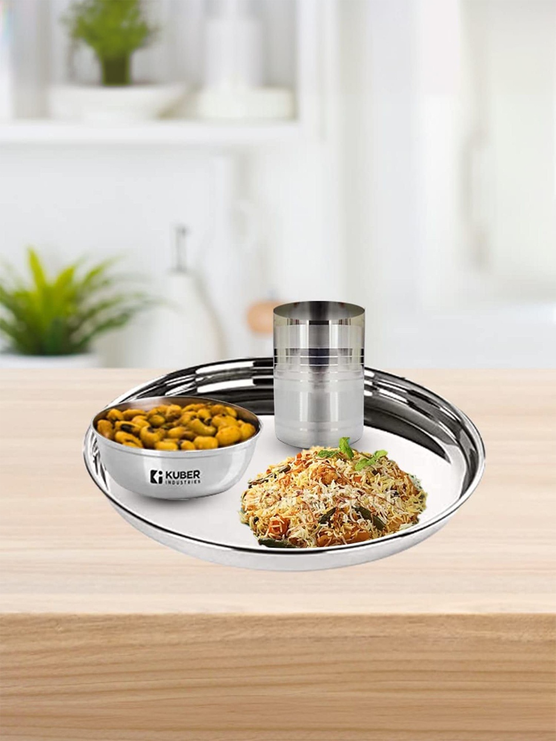 

Kuber Industries Stainless Steel 18 Pieces Dinner Set