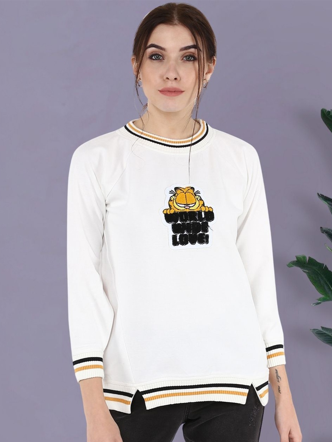 

Moda Elementi Print Top, Off white