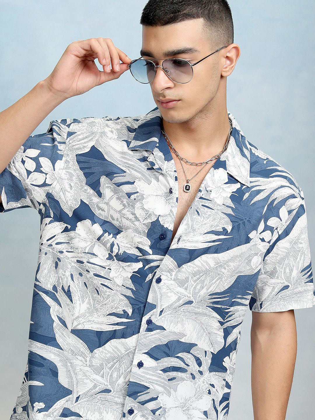 

KETCH Men Floral Opaque Printed Casual Shirt, Blue