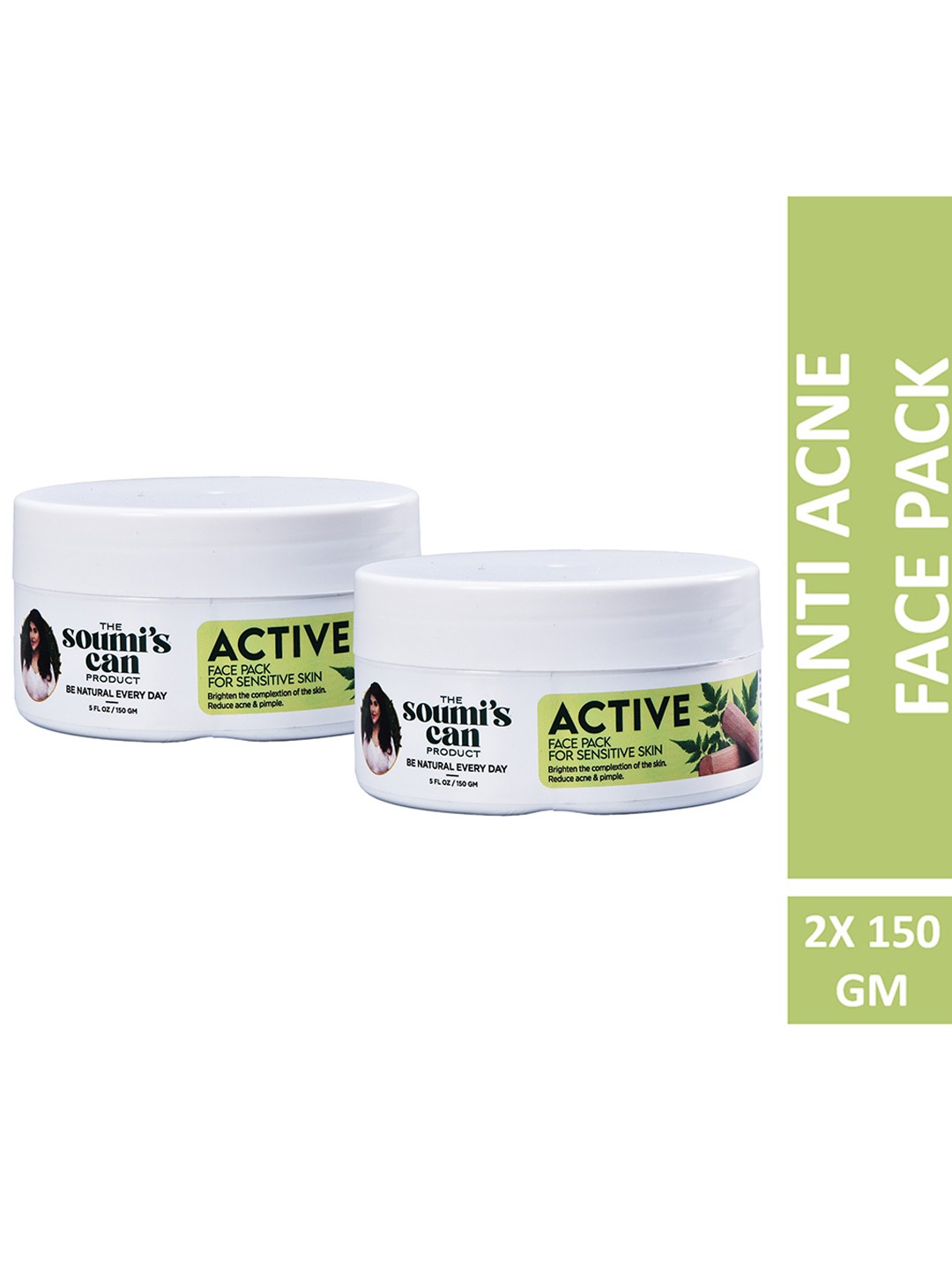 

THE SOUMI'S CAN PRODUCT Set of 2 Active Face Pack - 150 g each, Brown