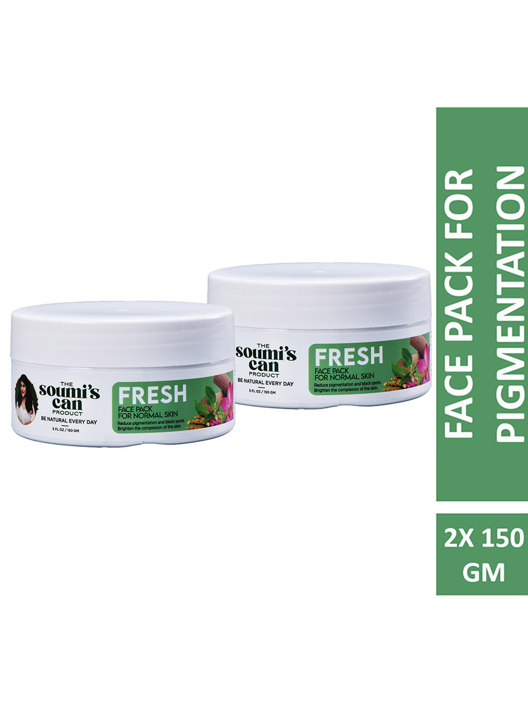 

THE SOUMI'S CAN PRODUCT Fresh Set Of 2 Face Pack - 150g Each, Brown