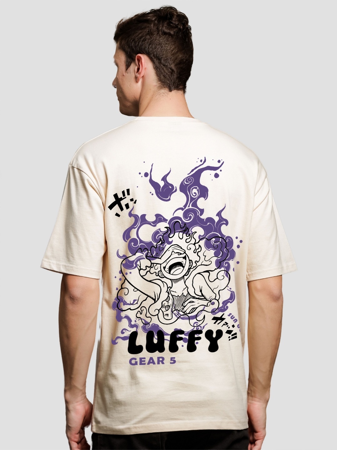 

ADRO Men Printed Applique T-shirt, Beige