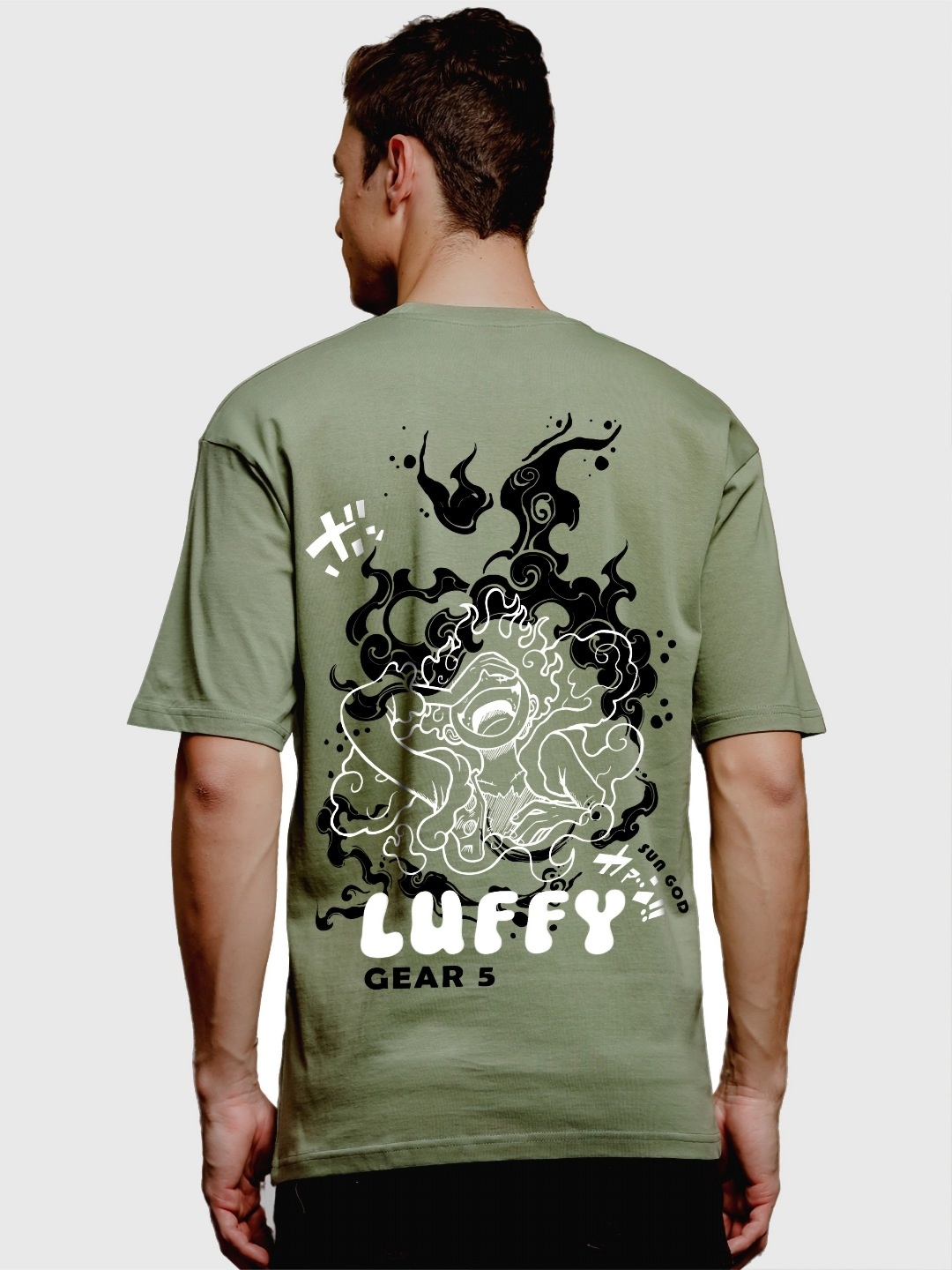

ADRO Men Printed Applique T-shirt, Olive