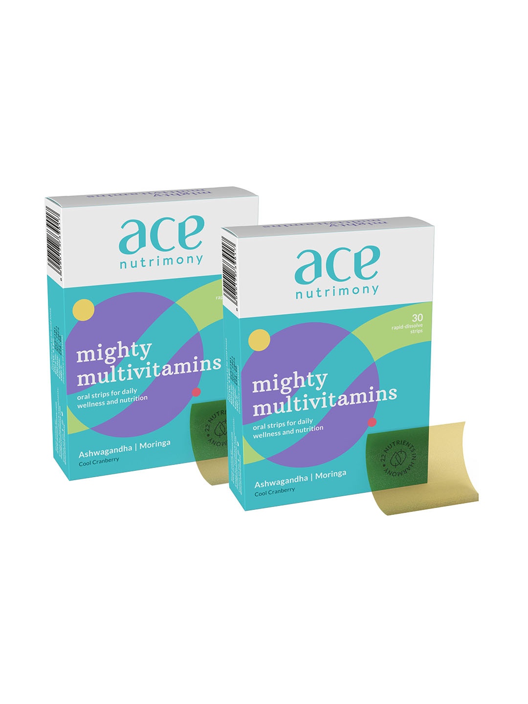 

Ace Nutrimony Set of 2 Mighty Multivitamins-Oral Strips- 60strips, Yellow