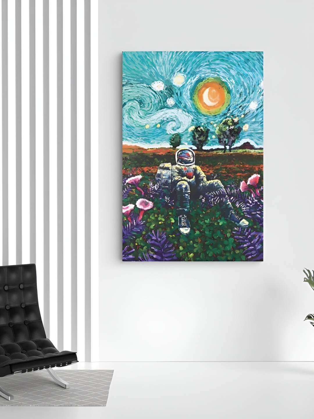 

CLAWCRAFTS Blue & Green Canvas Painting Wall Art