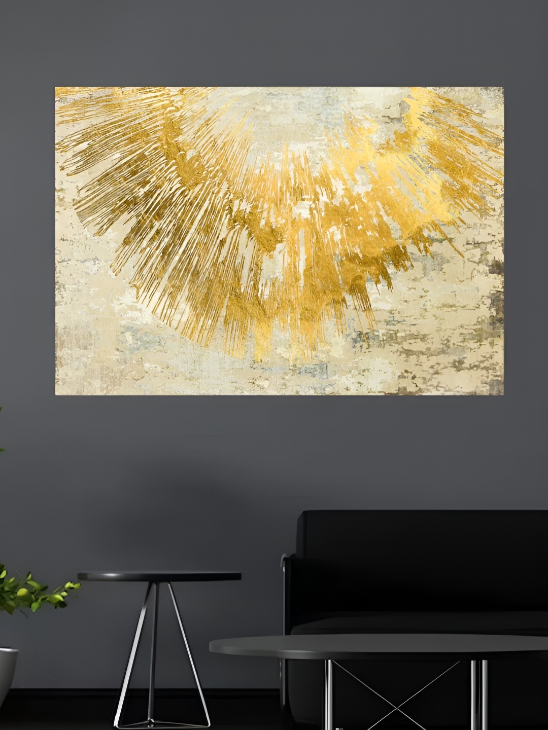 

CLAWCRAFTS Gold Toned Canvas Painting Wall Art