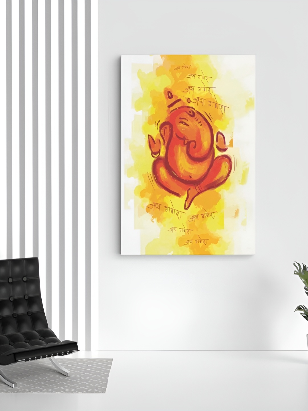 

CLAWCRAFTS Yellow & Orange Canvas Religious Painting Wall Art