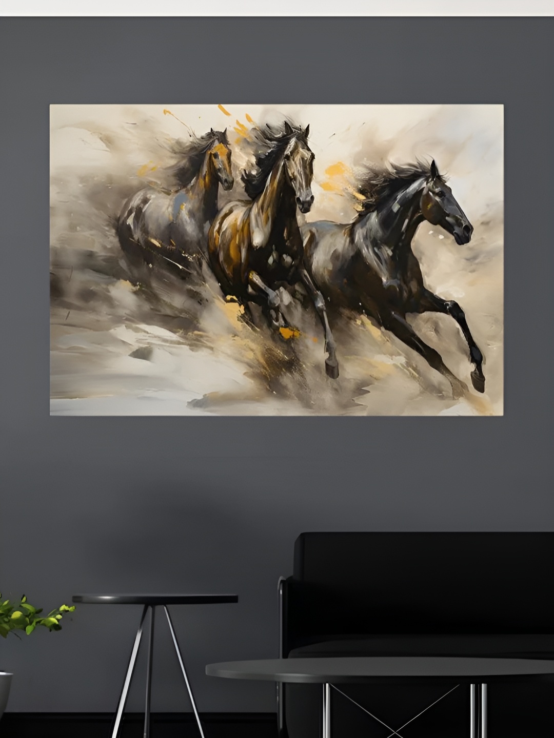 

CLAWCRAFTS Black & Beige Canvas Animals Painting Wall Art