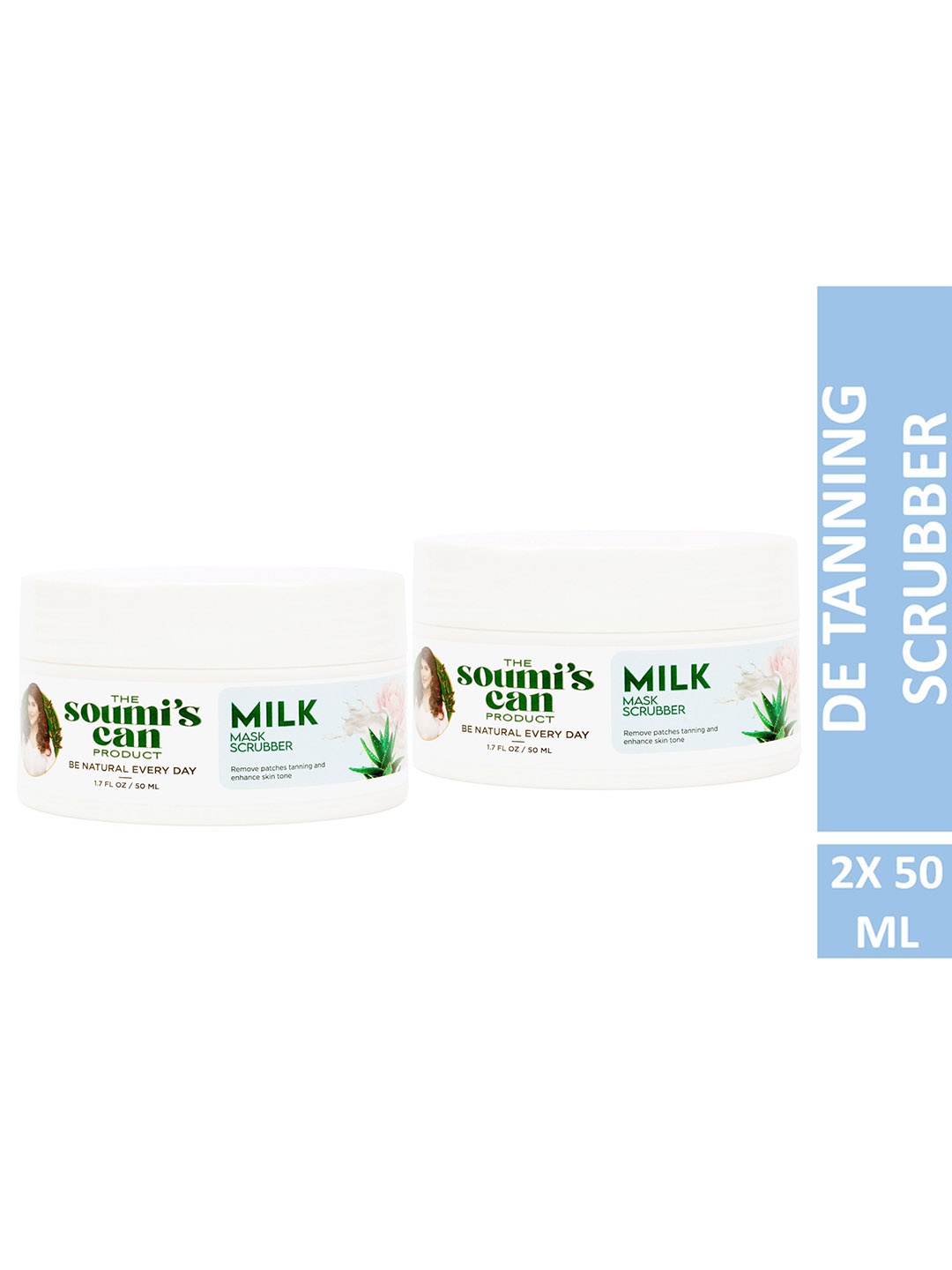 

THE SOUMI'S CAN PRODUCT Set Of 2 Milk Mask Scrubber -50ml Each, White