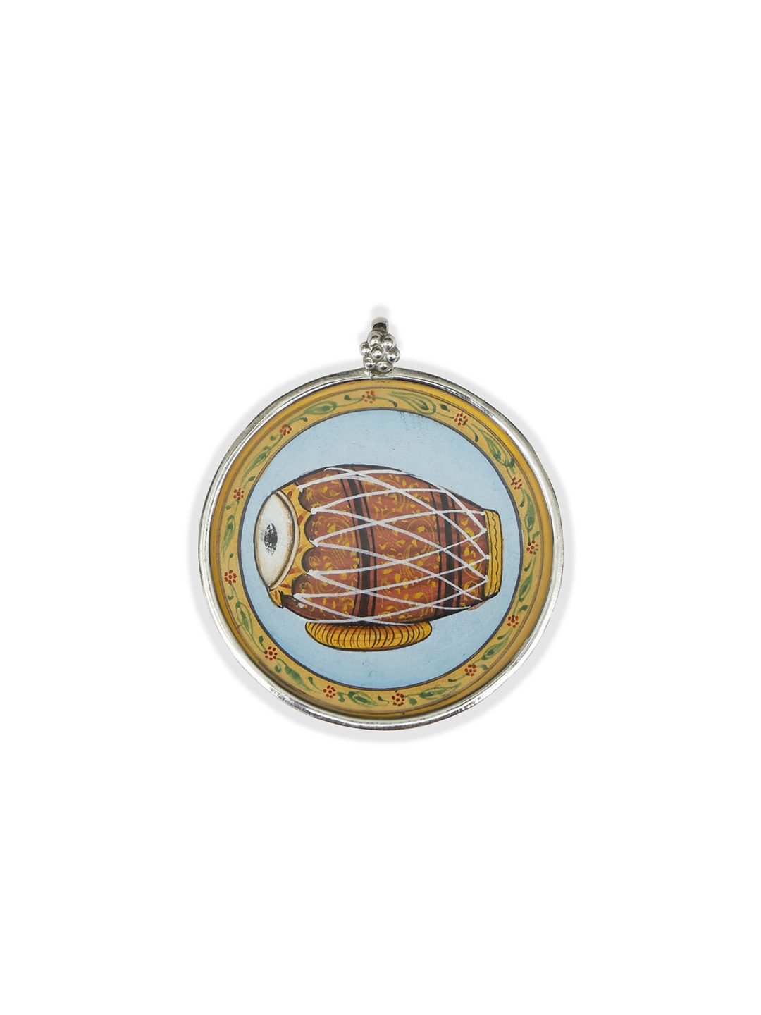 

Exotic India Sterling Silver Mridangam Pendant