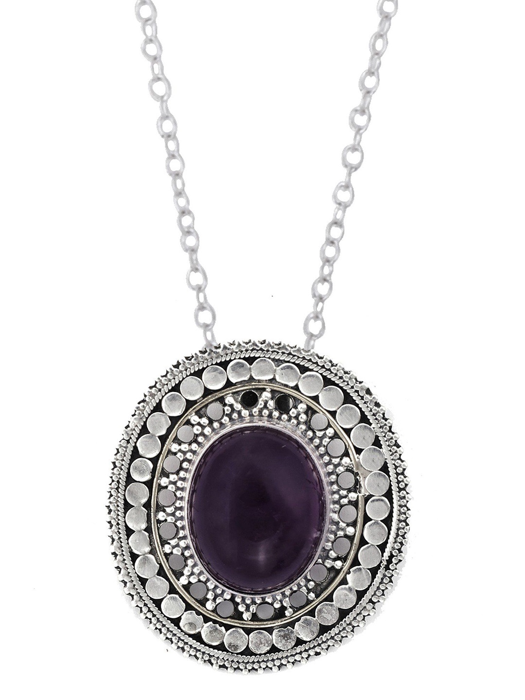 

Exotic India Amethyst Stone Designer Sterling Silver Pendant